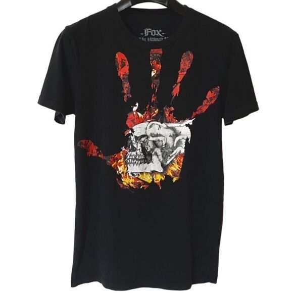 Fox Men’s Unisex Black Pushead Hand of Fear Graphic Shirt RARE Sz S - Picture 1 of 8